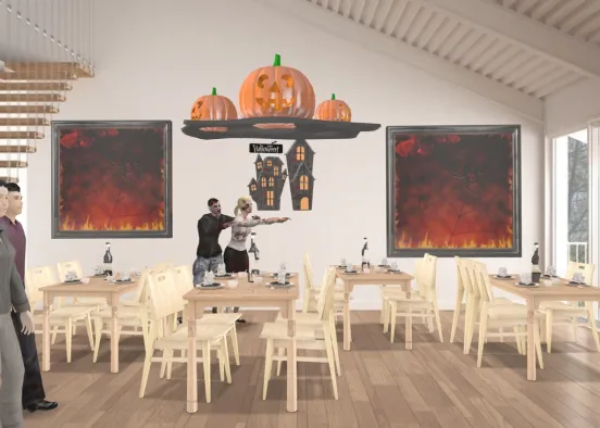 Halloween Café #staycalm Design Rendering