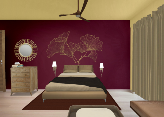 Stylish bedroom Design Rendering
