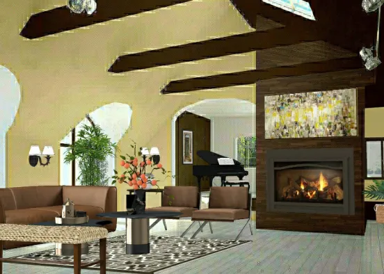 Living room 💚 Design Rendering
