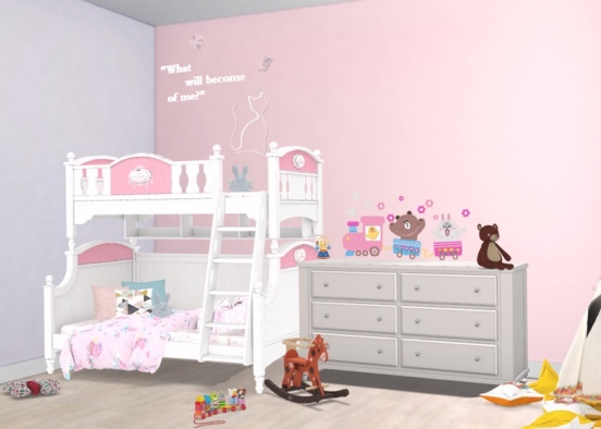 cute messy twin toddlers room   Design Rendering