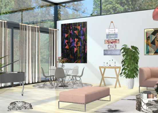 Sala de estar integrada  Design Rendering