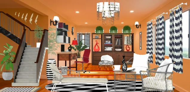 Orange Living room