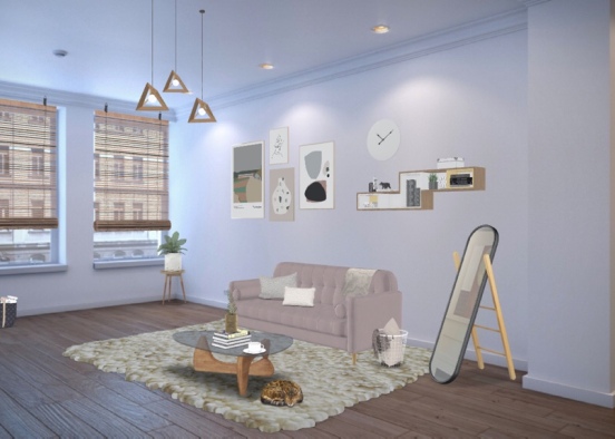 Light Living Room Design Rendering