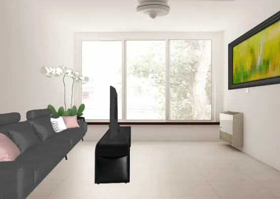 Living TV room Design Rendering