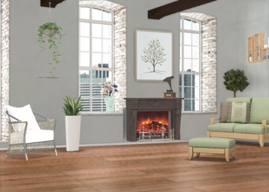 eco Loving living room  Design Rendering