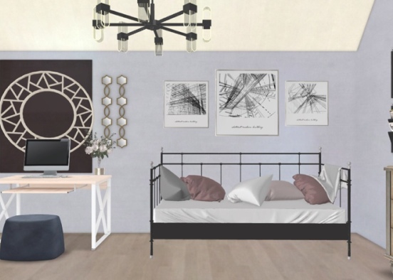modern small bedroom  Design Rendering