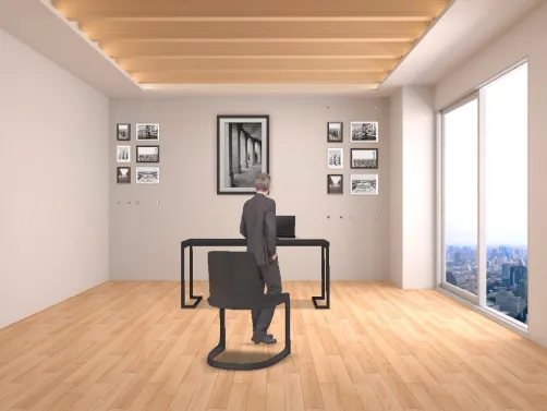 black and White office