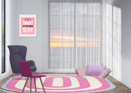 pink and purple room Design Rendering
