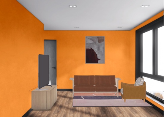 orange livingroom Design Rendering