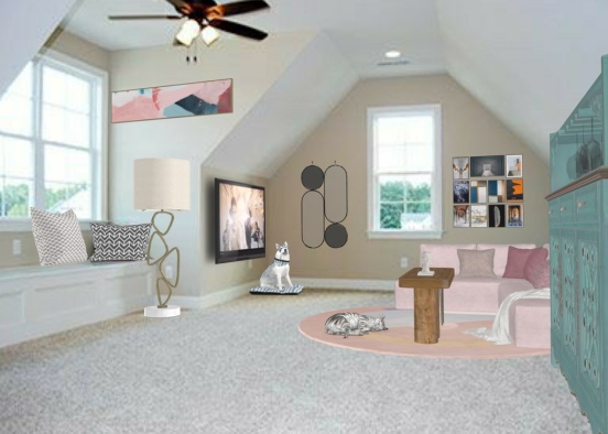 fancy living room Design Rendering