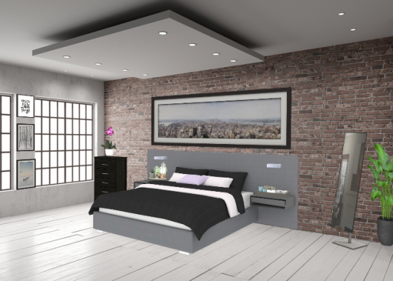 Urban London Bedroom  Design Rendering