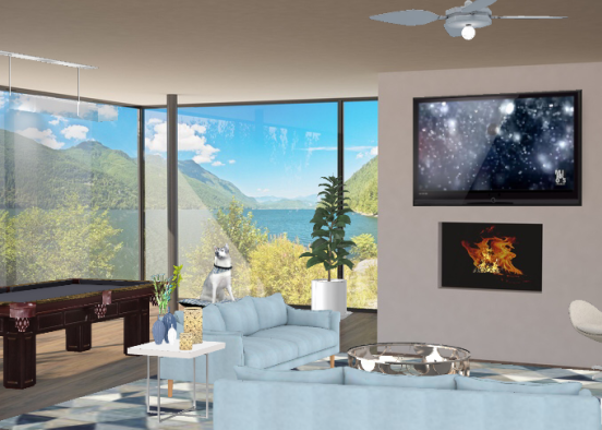 Penthouse living room  Design Rendering