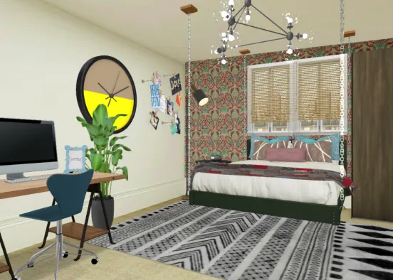Pattered Bedroom 1.0 Design Rendering