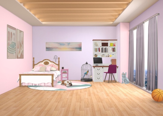 Girl Bedroom  Design Rendering
