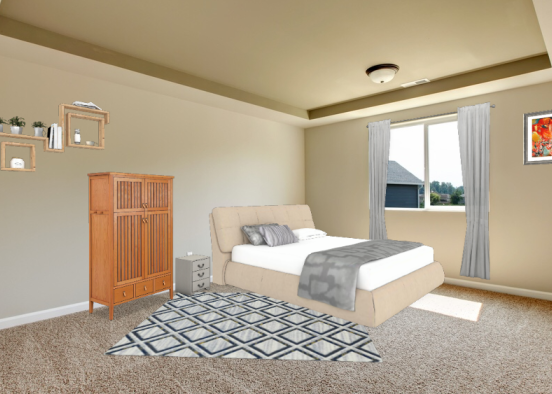 Airy bedroom  Design Rendering