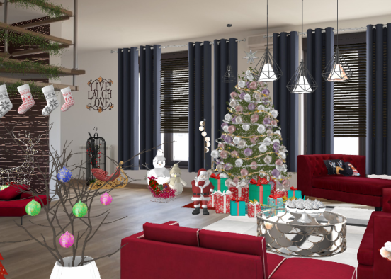 Christmas 2020 Living room Design Rendering