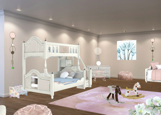 Baby girl'room. Design Rendering