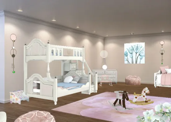 Baby girl'room. Design Rendering