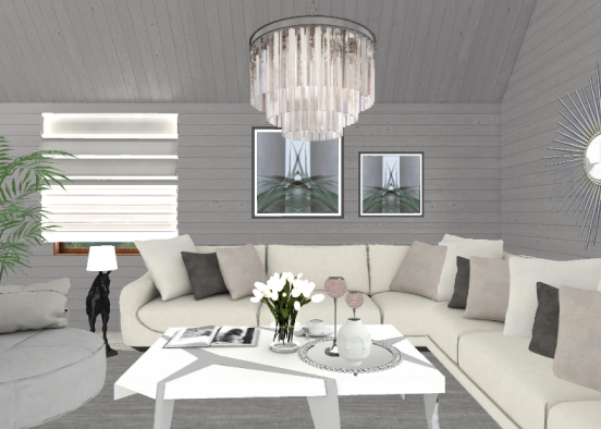 Scandinav living room Design Rendering