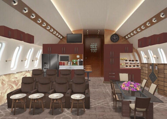 Private Jet - Office In The Air Design Rendering