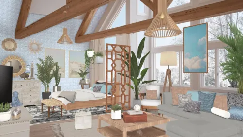 Simple Bohemian Split Room 