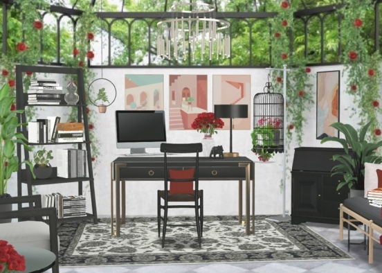 Romantic Office 🌹 Design Rendering
