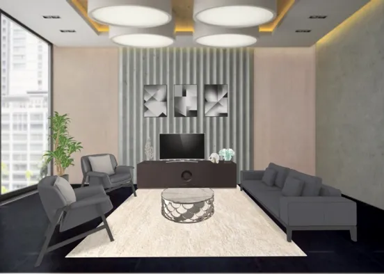 elegant living room Design Rendering