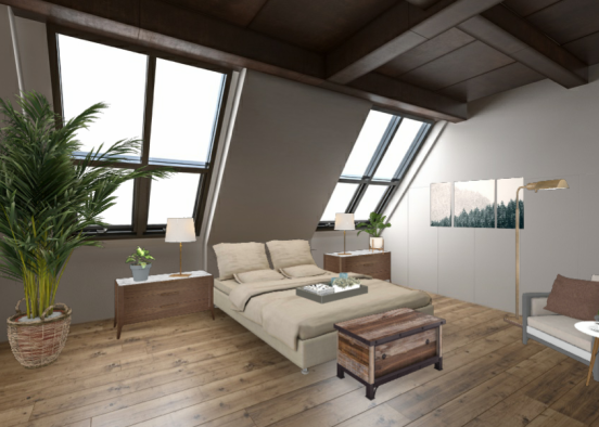 Earthy   bedroom Design Rendering