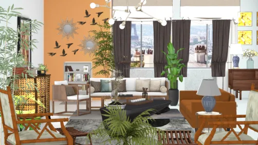 Tropical living room in Paris