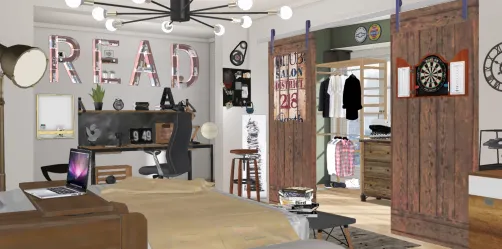Industrial college dorm room