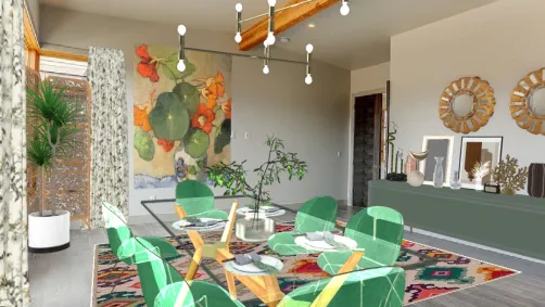 Lovely green dining room