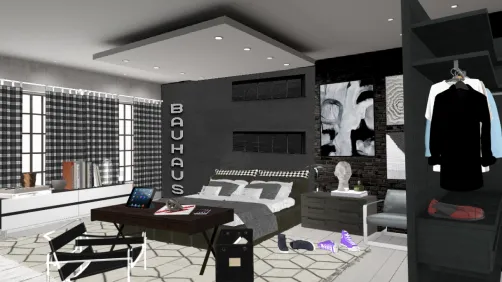 Bauhaus masculine bedroom