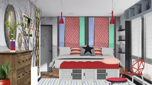 Funky oriental bedroom