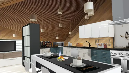 Log cabin kitchen