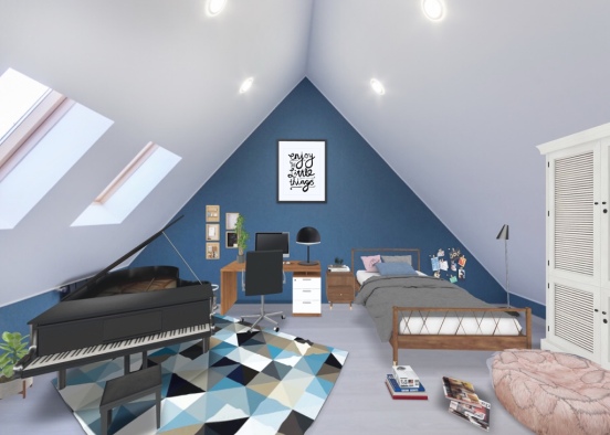 Erins Cosy Teens Bedroom Design Rendering