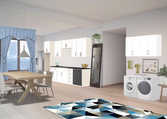 Erins Cosy Kitchen and Dining room Design Rendering