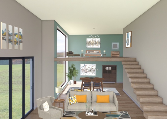 contemporary loft Design Rendering