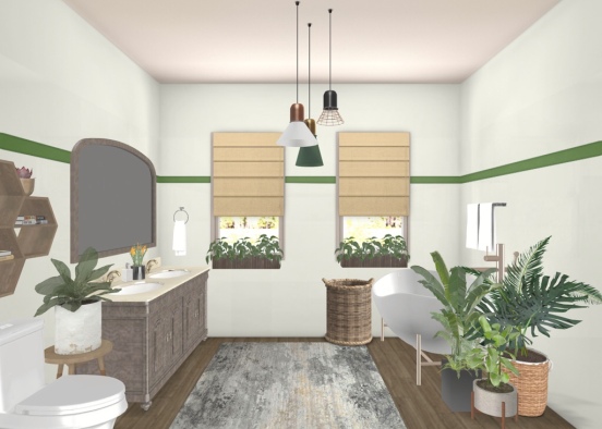 green bathroom Design Rendering