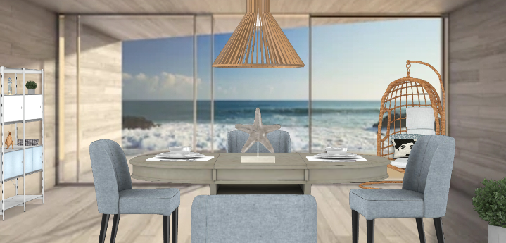 Seaside Dining Room  Design Rendering