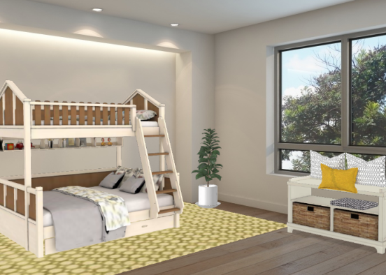Farm Style Bedroom Design Rendering