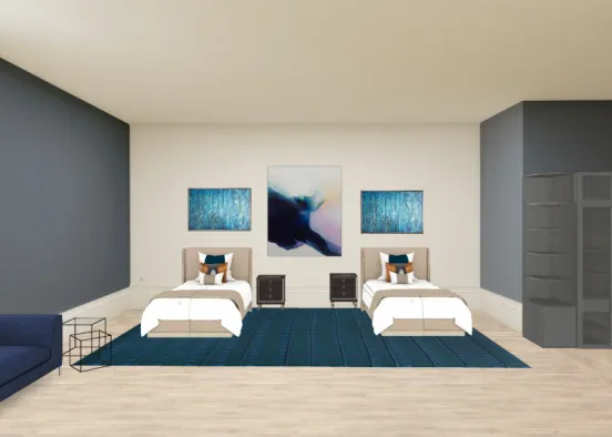 Double beded guest bedroom Design Rendering