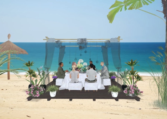 beach wedding dinner  Design Rendering