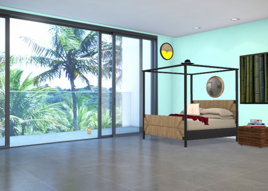 Hawaii vacation bedroom Design Rendering