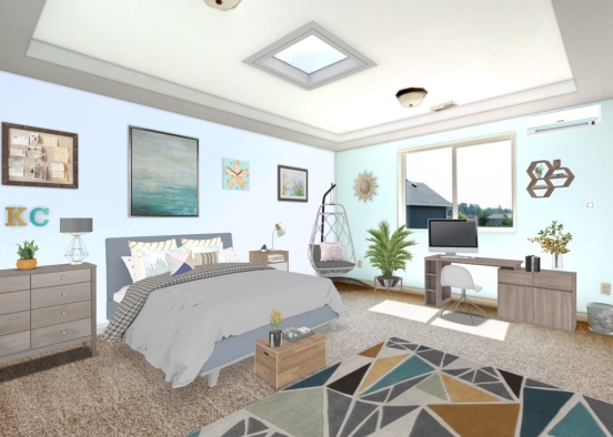 Ideal Bedroom (Orange, Purple, Teal) [Part Two of DreamScape] Design Rendering