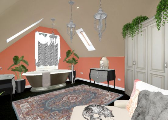 Upper Bathroom Design Rendering