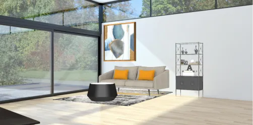 Take a look at my first design - this basic living room with a stylish design!