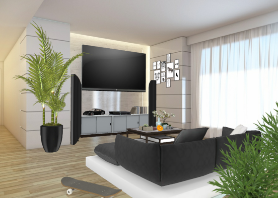 Relax zone with cinema Design Rendering