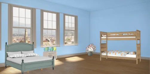 Bedroom kids and young parents