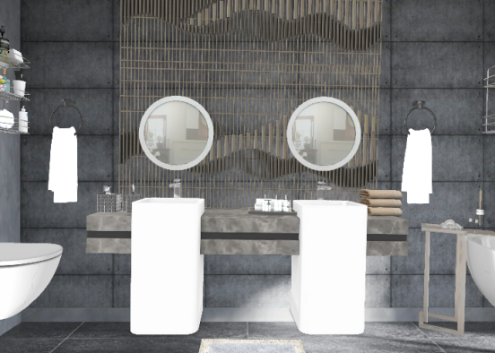 Concrete bathroom Design Rendering