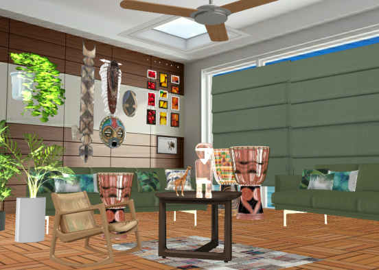 African living room Design Rendering